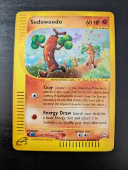 Pokemon Sudowoodo Aquapolis Holo Rare HP H24/H32 English 2002 - Image 1