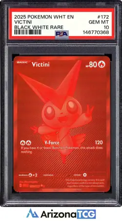 Pokemon 2025 Victini 172/086 Black White Rare White Flare GEM MINT PSA 10 - Image 1