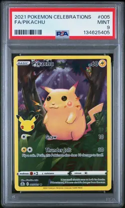 2021 Pokemon Celebrations #005 Fa/Pikachu PSA 9 - Image 1