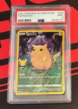 2021 POKEMON CELEBRATIONS 005/025 FULL ART PIKACHU PSA 9 MINT - Image 1
