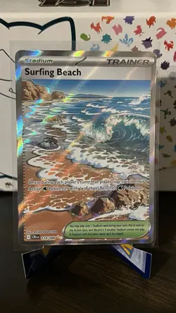 Surfing Beach 114/086 ME04: Chaos Rising Pokemon TCG Ultra Rare - Image 1