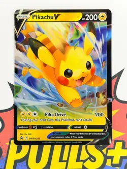 Pikachu V Full Art Black Star Promo SWSH 285 Sword & Shield Pokemon TCG - Image 1