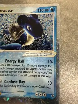 Lapras ex 99/109 Holo Rare Ruby & Sapphire Vintage Pokemon TCG Damaged - Image 2