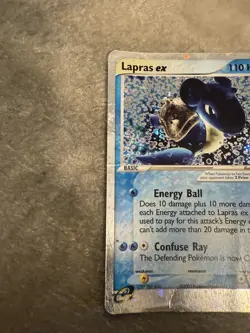 Lapras ex 99/109 Holo Rare Ruby & Sapphire Vintage Pokemon TCG Damaged - Image 3