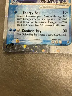 Lapras ex 99/109 Holo Rare Ruby & Sapphire Vintage Pokemon TCG Damaged - Image 4
