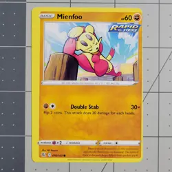 Mienfoo Miscut Error Pokemon Card Battle Styles Near Mint Condition 076/163 - Image 4