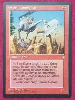 Magic The Gathering ICE AGE ORCISH LUMBERJACK red card MTG - Image 1
