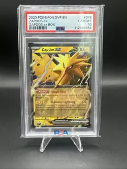 PSA 10 Gem Mint 2023 POKEMON- SVP EN ZAPDOS EX #049 Zapdos ex Box - Image 1