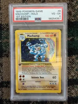 MACHAMP 1999 Pokemon Base 1st Edition Holo #8 - PSA 4 - Image 1