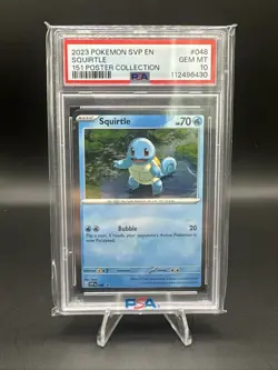 PSA 10 Gem Mint 2023 Pokemon SVP EN Squirtle #048 151 Poster Collection - Image 1