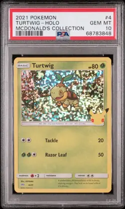 2021 POKEMON MCDONALD'S COLLECTION #4 TURTWIG HOLO PSA 10 - Image 1