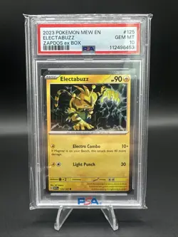 PSA 10 Gem Mint 2023 POKEMON MEW EN-151 ZAPDOS EX BOX #125 ELECTABUZZ - Image 1