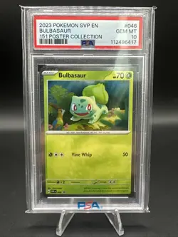 PSA 10 Gem Mint 2023 Pokemon SVP EN #046 Bulbasaur 151 Poster Collection - Image 1
