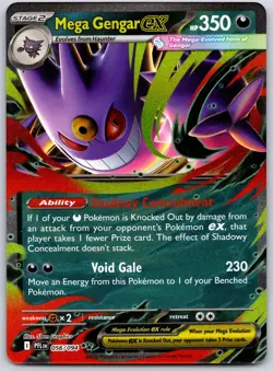 POKEMON PHANTASMAL FLAMES MEGA GENGAR EX 056/094 DOUBLE RARE HOLO NM - Image 1