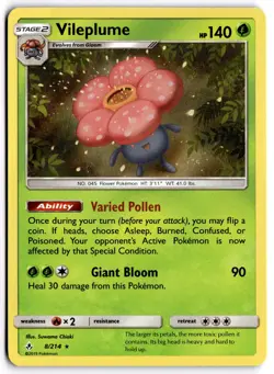 Pokemon TCG Vileplume 8/214 Sm-Unbroken Bonds Holo - Image 1