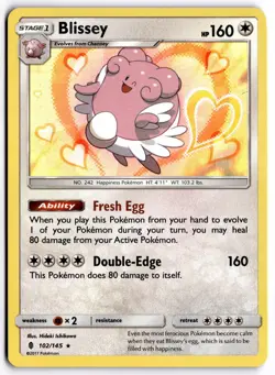 Pokemon TCG Blissey 102/145 Sm-Guardians Rising Holo - Image 1