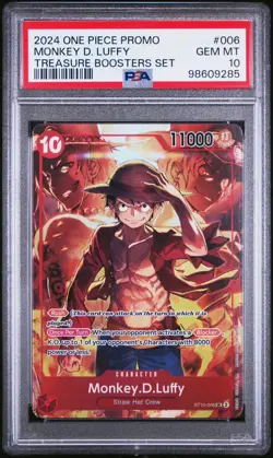 2024 ONE PIECE PROMOS TREASURE BOOSTERS SET #006 MONKEY D. LUFFY PSA 10 - Image 1