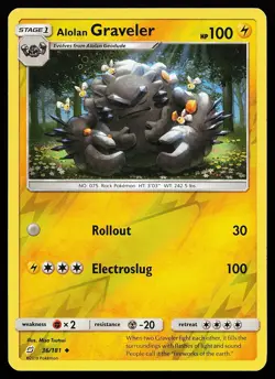 Alolan Graveler 36/181 Reverse Holo Uncommon Team Up Pokemon Card - Image 1