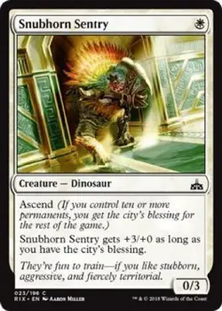 4 x Snubhorn Sentry (023/196) - Rivals of Ixalan - Common - Image 1
