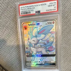 Pokemon Sylveon GX Full Art Shiny Holo Rare Hidden Fates SV76/SV94 PSA 10 - Image 1