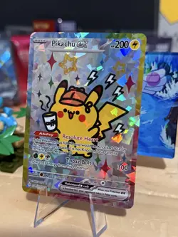 Derpy Pokemon Fan Made Holo Display Cards - Derpy Pikachu - Coffeechu Pikapika - Image 1