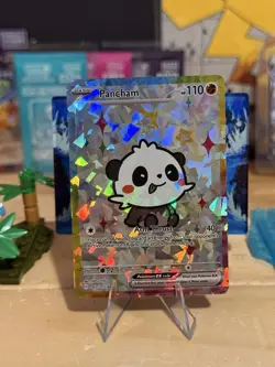 Derpy Pokemon Fan Made Holo Display Cards - Derpy Pancham - Cutest Panda! - Image 1