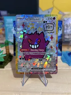 Derpy Pokemon Fan Made Holo Display Cards - Derpy Gengar - Gengar Says "Hi" - Image 1