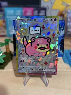 Derpy Pokemon Fan Made Holo Display Cards - Derpy Slowpoke - Tail Fishing - Image 1