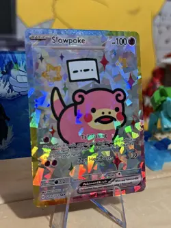 Derpy Pokemon Fan Made Holo Display Cards - Derpy Slowpoke - Tail Fishing - Image 2