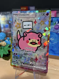 Derpy Pokemon Fan Made Holo Display Cards - Derpy Slowpoke - Tail Fishing - Image 3