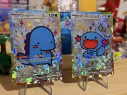 Derpy Pokemon Fan Made Holo Display Cards - Quagsire & Wooper - Lot Of 2 - Image 2
