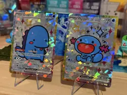 Derpy Pokemon Fan Made Holo Display Cards - Quagsire & Wooper - Lot Of 2 - Image 3
