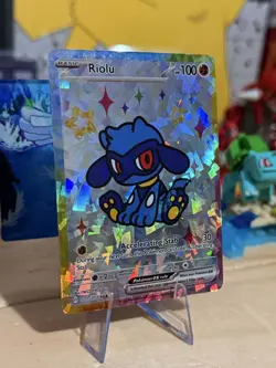 Derpy Pokemon Fan Made Holo Display Cards - Derpy Riolu - Is Just A Baby Lucario - Image 2
