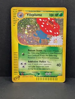 Vileplume H31/H32 Aquapolis Holo Ultra Rare Vintage Pokemon TCG inked - Image 1