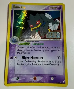 Pokemon TCG Card ~ Banette Stamped Reverse Holo EX Crystal Guardians 1/100 NM - Image 1