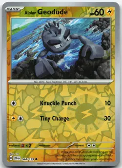 ALOLAN GEODUDE 044/159 COMMON JOURNEY TOGETHER POKEMON REVERSE HOLO NM - Image 1