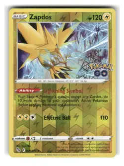 Zapdos 029/078 Holo Rare Pokemon GO Pokemon Reverse Holo Near Mint - Image 1