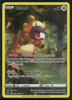 Bidoof GG29/GG70 Crown Zenith Galarian Gallery Trainer Gallery Rare Holo Pokemon - Image 1