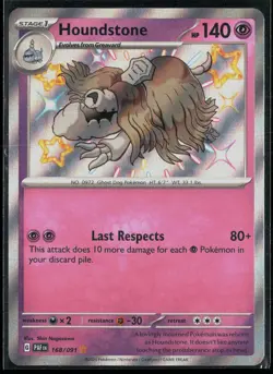 Houndstone 168/091 Paldean Fates Shiny Rare Pokemon - Image 1