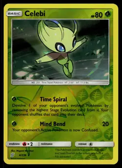 Celebi 4/236 Unified Minds Reverse Holo Rare Holo Pokemon - Image 1