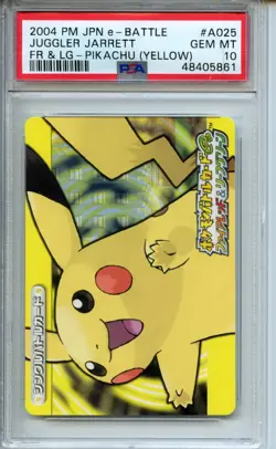 2004 Pokemon Japanese E-Battle Firered & Leafgreen #A025 Pikachu (Yellow) PSA 10 - Image 1