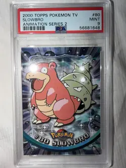 2000 Topps Pokemon TV Slowbro #80 PSA 9 Mint Animation Series 2 - Image 1