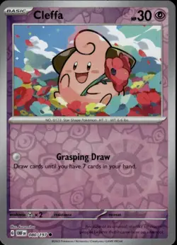 CLEFFA 080/197 OBSIDIAN FLAMES C POKEMON REVERSE HOLO NM/M - Image 1