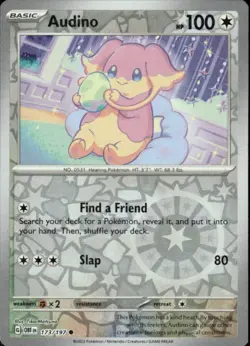 AUDINO 173/197 OBSIDIAN FLAMES COMMON REVERSE HOLO POKEMON TIKA MATSUNO - Image 1