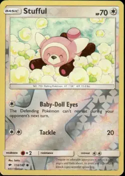STUFFUL 110/147 BURNING SHADOWS COMMON REVERSE HOLO POKEMON SEKIO - Image 1