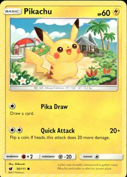 PIKACHU 30/111 CRIMSON INVASION COMMON POKEMON SHIBUZOH. - Image 1