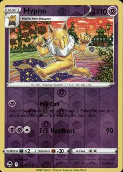 HYPNO 061/195 SILVER TEMPEST UNCOMMON REVERSE HOLO POKEMON SHINJI KANDA - Image 1