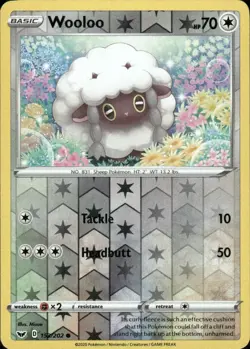WOOLOO 153/202 SWORD & SHIELD COMMON REVERSE HOLO POKEMON MIZUE - Image 1