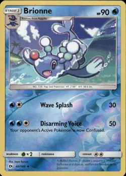 BRIONNE 40/149 SM BASE SET UNCOMMON REVERSE HOLO POKEMON - Image 1