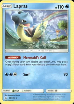 LAPRAS 36/236 UNIFIED MINDS UNCOMMON POKEMON KAGEMARU HIMENO - Image 1